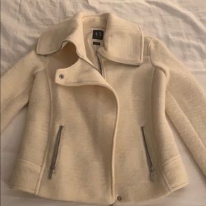 Armani exchange winter white coat